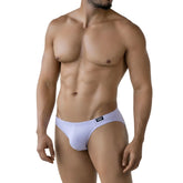 White men’s briefs metroMalewear lilac bikini 5103-m04 with black logo waistband in soft cotton fabric