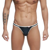Black and white MetroMaleWear Link Bikini thong with sleek minimalist design and comfortable fabric