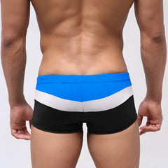 MetroMaleWear Lycos swim trunk royal 4938-18 striped in blue white and black with sleek modern design