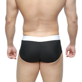 Black briefs with a contrasting white waistband by MetroMaleWear M2W MAX boxer oscuridad 3013-22 front view