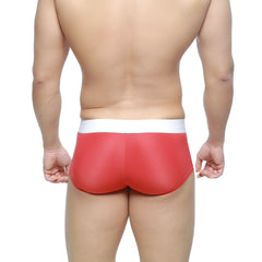 MetroMaleWear M2W MAX boxer red glossy briefs with a white waistband designed for comfortable daily wear