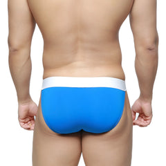 Bright blue briefs with white waistband from MetroMaleWear M2W pocket bikini azul 3105-18 collection