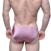 MetroMaleWear Madrid Bikini 5103-M05 shiny metallic pink briefs with sleek form-fitting design in front view