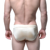 MetroMaleWear Madrid swim brief gold 4973-21 cream satin finish with subtle sheen and matching waistband