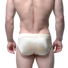 MetroMaleWear Madrid swim brief gold 4973-21 cream satin finish with subtle sheen and matching waistband