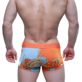 MetroMaleWear Maintenant boxer brief orange features light blue paisley patterned breathable fabric for daily wear