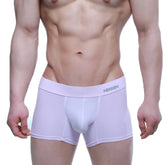 Light purple metro male wear maintenant boxer briefs with textured waistband and anna brand name in gray lettering
