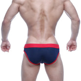 Navy blue and red metroamalewear marine blue swim bikini 4920-40 athletic briefs with snug fit and elastic waistband