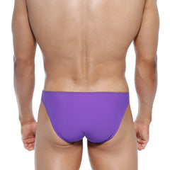 Purple metroMalewear max bulge bikini swim trunks with smooth form-fitting design for men
