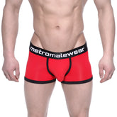 MetroMaleWear max bulge boxer brief in red and black with sleek form-fitting design for comfortable support