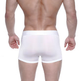 MetroMaleWear Max Bulge white boxer briefs with smooth form-fitting fabric and subtle waistband branding