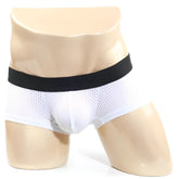 MetroMaleWear MAX mesh boxer white 3013-74 white mesh briefs with black elastic waistband front view