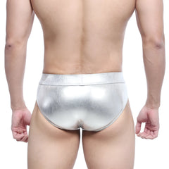 Shiny silver metallic briefs metroMalewear metal hip brief 5503-01 with sleek form-fitting design