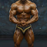 Black and gold athletic briefs with v-shaped design from MetroMaleWear MetroMuscleWear Ajax Competition Suit gold