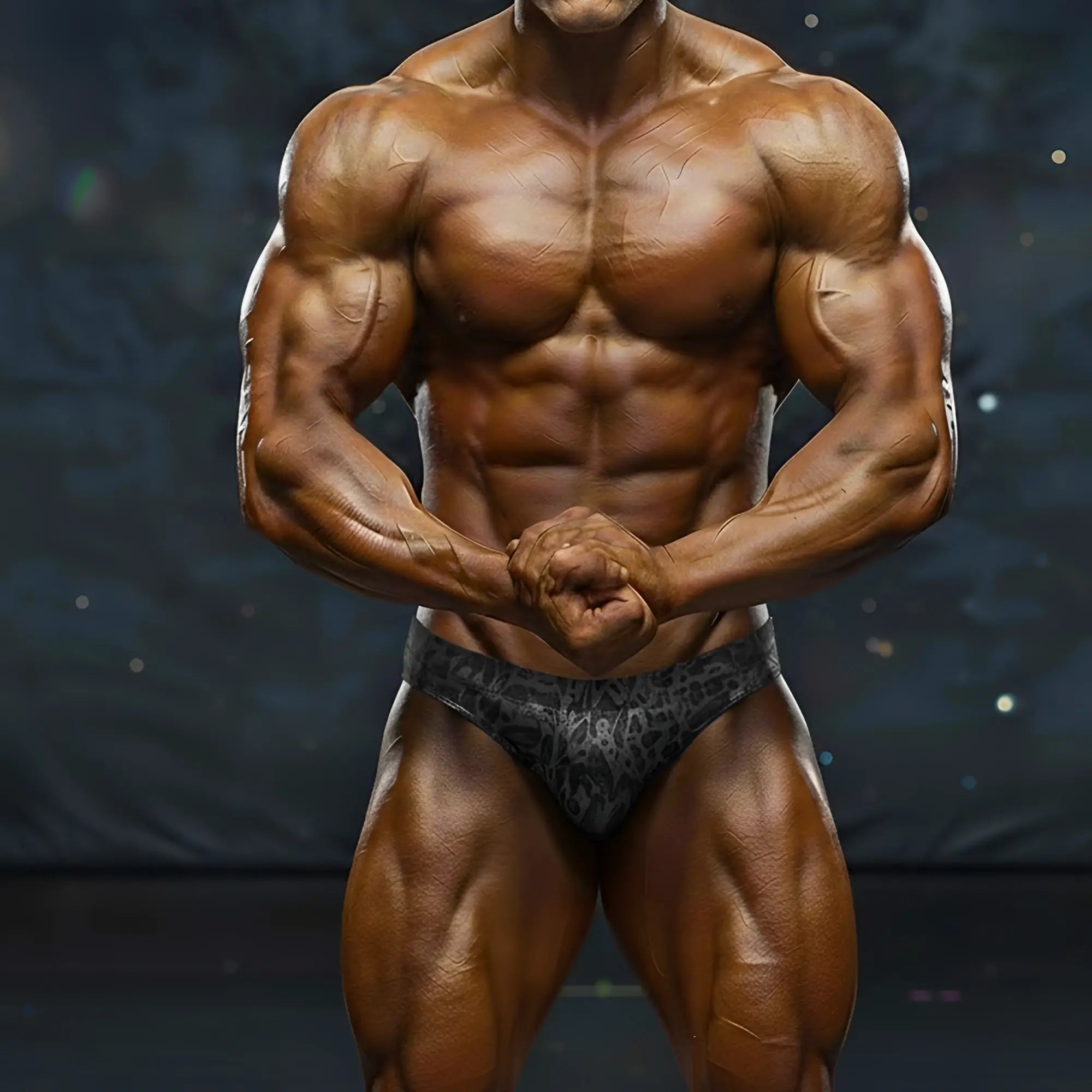 A dark gray patterned athletic brief with a subtle intricate design from MetroMaleWear MetroMuscleWear Basic Competition Suit