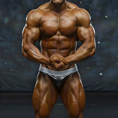 MetroMaleWear MetroMuscleWear DIY competition suit silver shiny silver metallic briefs with sleek form-fitting design