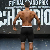Black athletic shorts with white trim from MetroMaleWear MetroMuscleWear Physique board short contrast 4716-30