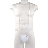 White nylon suspenders with matching pouch from metromalewear miami bodysuit white 0008-00 product