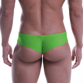 Bright green metroMalewear micro cheek swim trunks with smooth stretchy fabric and a form-fitting design