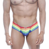 MetroMaleWear Micro Cheek Rainbow 2027 04 rainbow-striped men’s briefs with vibrant colors and elastic waistband