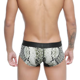 MetroMalewear micro mini boxer python 7013-60 black and silver patterned lace-trimmed briefs with a sleek modern design