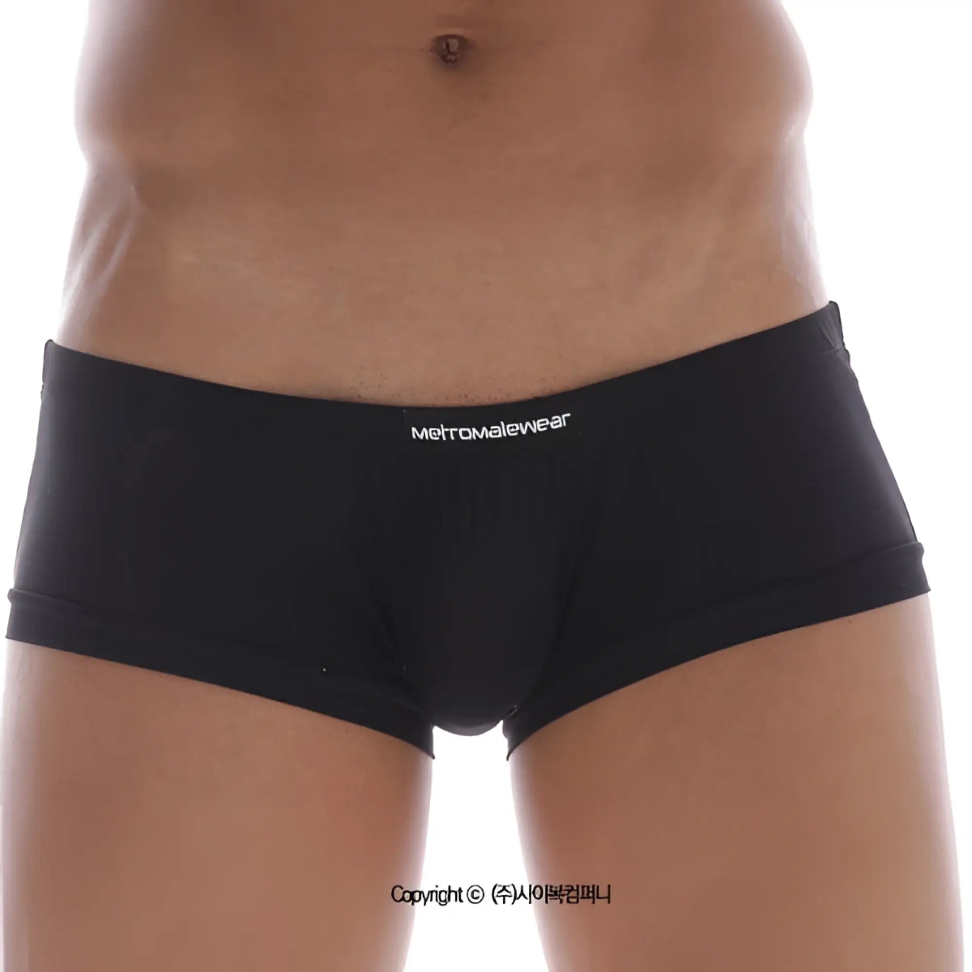 Black men’s microfiber briefs with a slim fit and metromalewear logo embroidered on the waistband in black