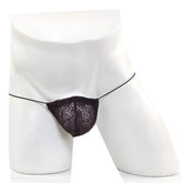 Black lace thong with thin elastic straps made of microfiber from MetroMaleWear 2015-48 collection