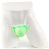 Bright neon green microfiber mesh briefs displayed on a white mannequin from MetroMaleWear micro g lime 2015-40