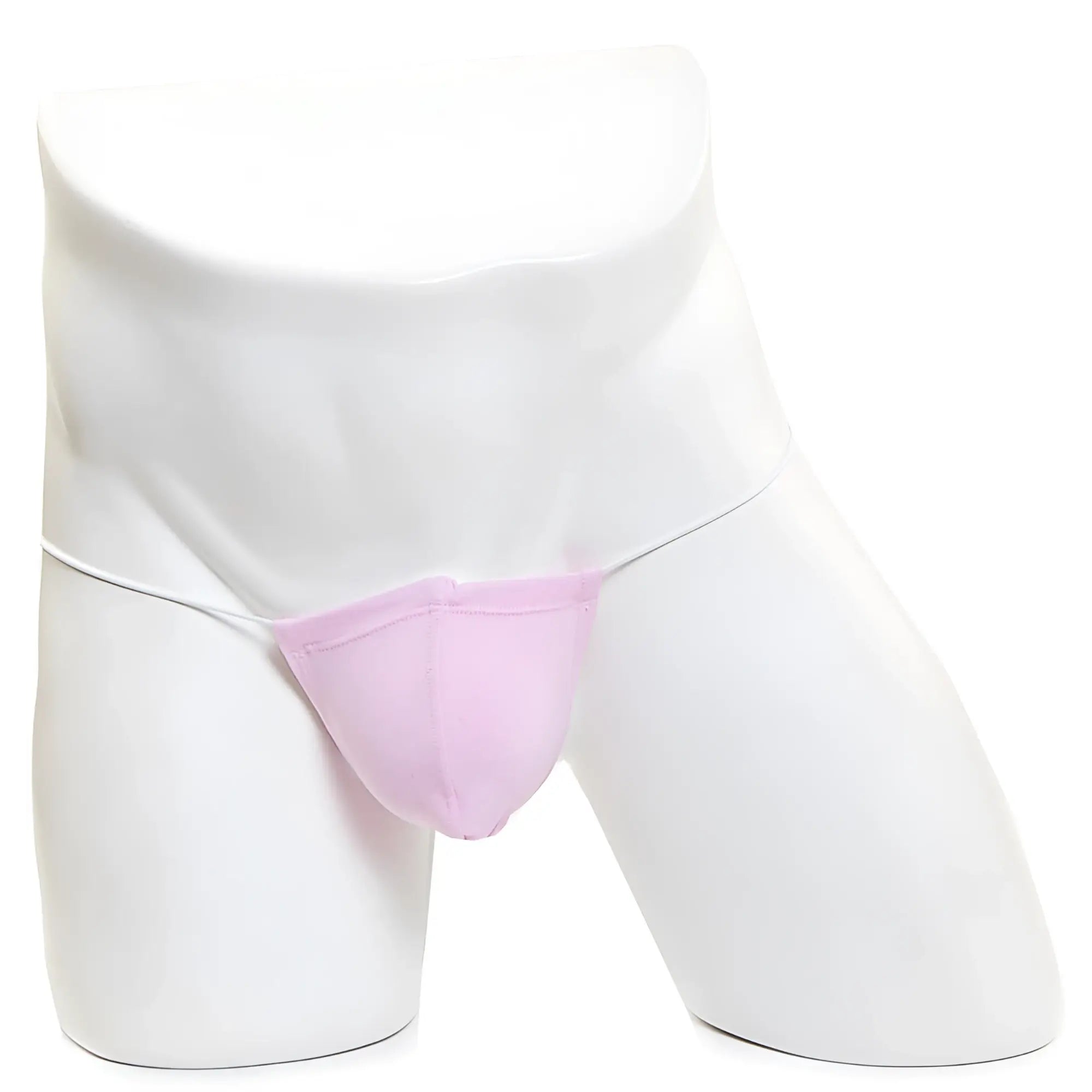 Pink microfiber cotton jockstrap by MetroMaleWear displayed on white mannequin highlighting comfort and support
