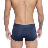 Navy blue stretch cotton briefs with solid waistband by metromalewear microfiber trunk 2026-29 in dark blue