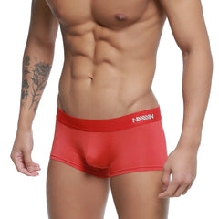 Red MetroMaleWear microfiber men’s briefs with white logo waistband for comfortable everyday wear
