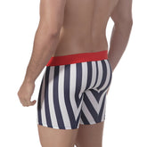 MetroMaleWear mid boxer tension 10inch 2023-41 navy and white striped boxer briefs with red waistband
