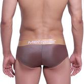 MetroMaleWear mini cheek boxer spark gold 2025-21 brown metallic textured briefs with tan metnear waistband