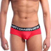 Red men’s briefs with black metromalewear logo waistband from metromalewear mini cheek boxer valentine red 2025-12 collection