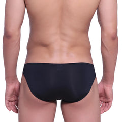 Black MetroMaleWear Minimo hip brief with smooth form-fitting design for comfortable everyday wear