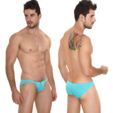Turquiose blue metro male wear minimo hip briefs with a sleek form fitting design for comfortable everyday use
