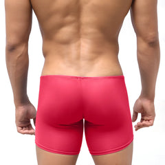 Bright red metro male wear minimo long men’s boxer briefs with smooth stretchy fabric and minimalist design