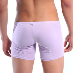 Lavender-colored form-fitting men’s briefs with smooth fabric and elastic waistband by MetroMaleWear Minimo Long Boxer violet 2034-09