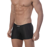 Black mens briefs with smooth form-fitting fabric and metrosleeve logo on waistband metroMalewear minimo 2033-20