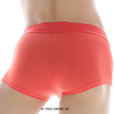 Coral-colored form-fitting briefs with smooth elastic waistband from metromalewear minimo waistband boxer red 2033-12