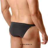 MetroMaleWear modern bikini briefs in dark gray with soft texture and elastic waistband for a snug fit