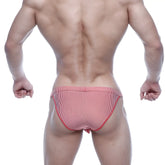 Metromalewear modern bikini red stripe 4004-42 red and white striped briefs with a snug fit