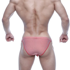 Metromalewear modern bikini red stripe 4004-42 red and white striped briefs with a snug fit