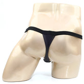 Black thong from metromalewear in charcoal made of smooth stretchy fabric with a sleek minimalist design