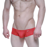 Red metro male wear nano short boxer briefs 7113-12 with snug fit and small brand tag on waistband