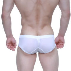 Metro male wear nano short boxer white seamless white brief with subtle stitching and form fitting design