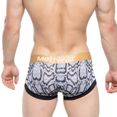 Men’s MetroMaleWear Nano Trunk Snake 7016-61 briefs with black white snake-scale pattern and gold waistband
