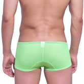 MetroMaleWear neon boxer green mesh briefs with bright lime green color and subtle white tab at the back