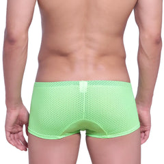 MetroMaleWear neon boxer green mesh briefs with bright lime green color and subtle white tab at the back