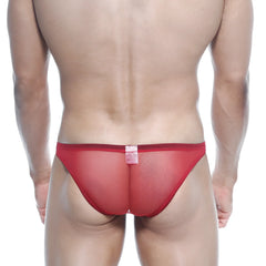 Red mesh briefs metro malewear net bikini red 1104-12 with a snug form fitting design